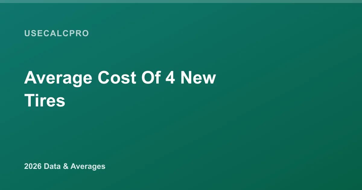 Average Cost of 4 New Tires (2026): Installed Price Guide