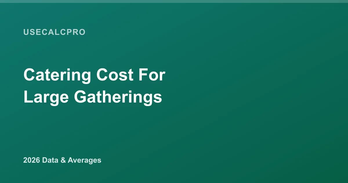 Catering Cost Estimation for Large Gatherings (2026)