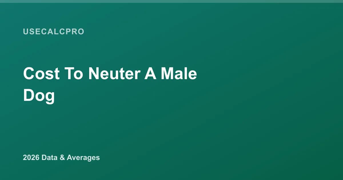 Cost to Neuter a Male Dog in 2026: Clinic vs Vet by Size