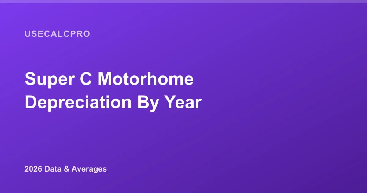 Super C Motorhome Depreciation Rate by Year (2026 Guide)