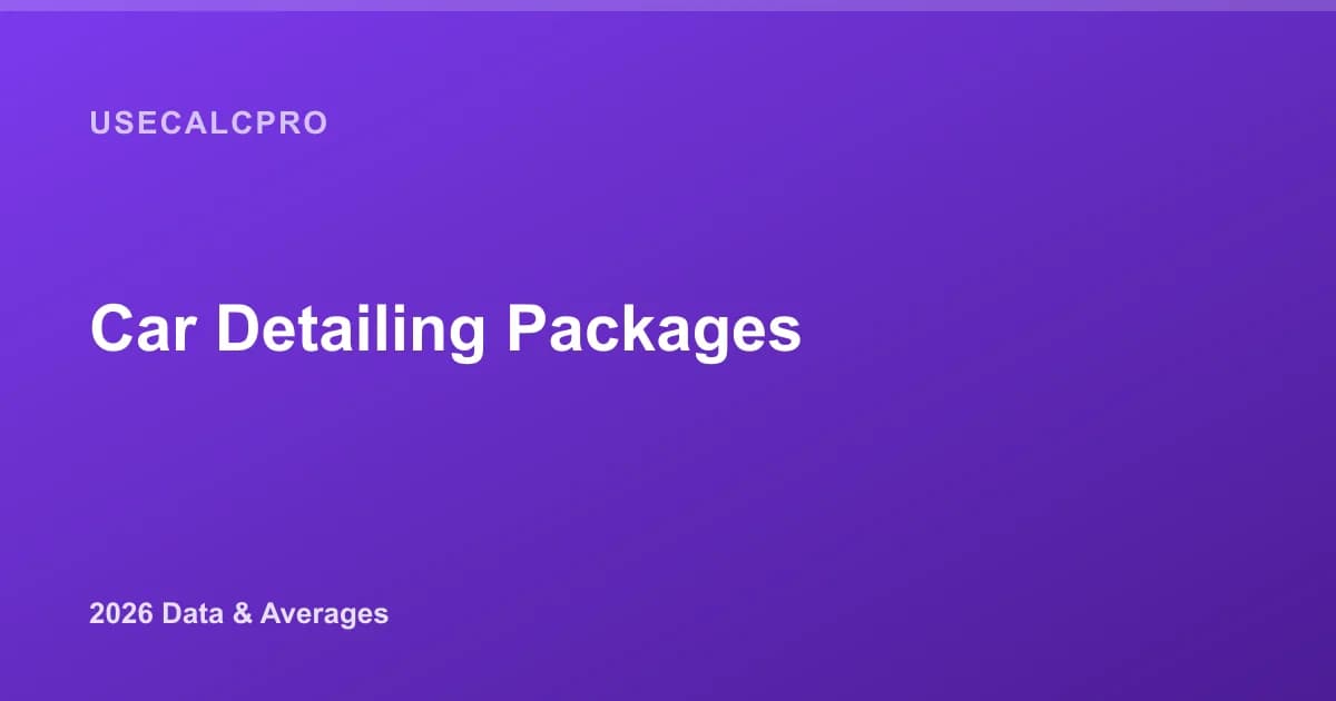 Car Detailing Packages: What's Included & 2026 Prices