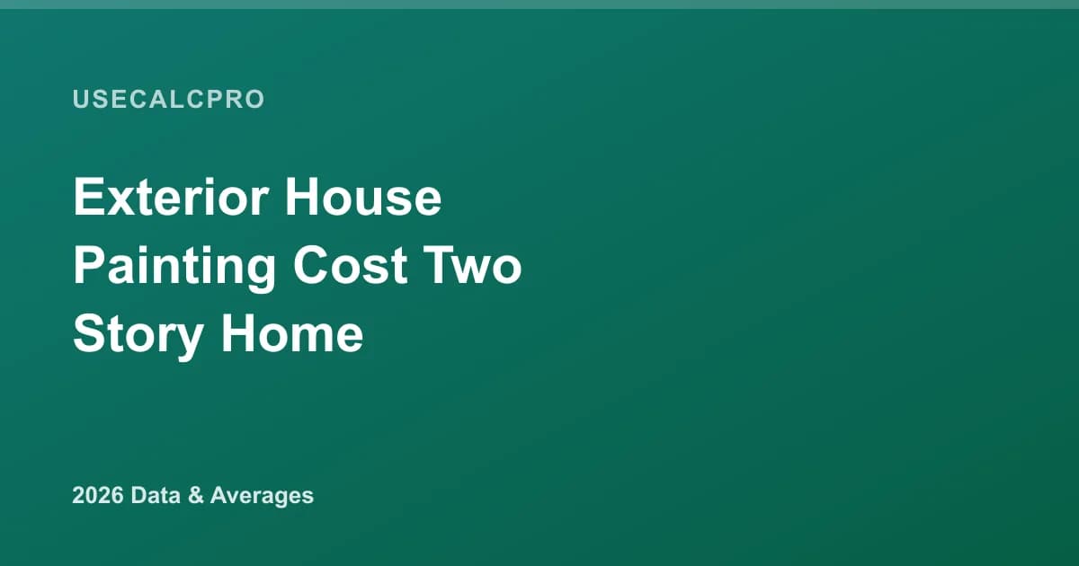 Exterior House Painting Cost for a Two-Story Home (2026)