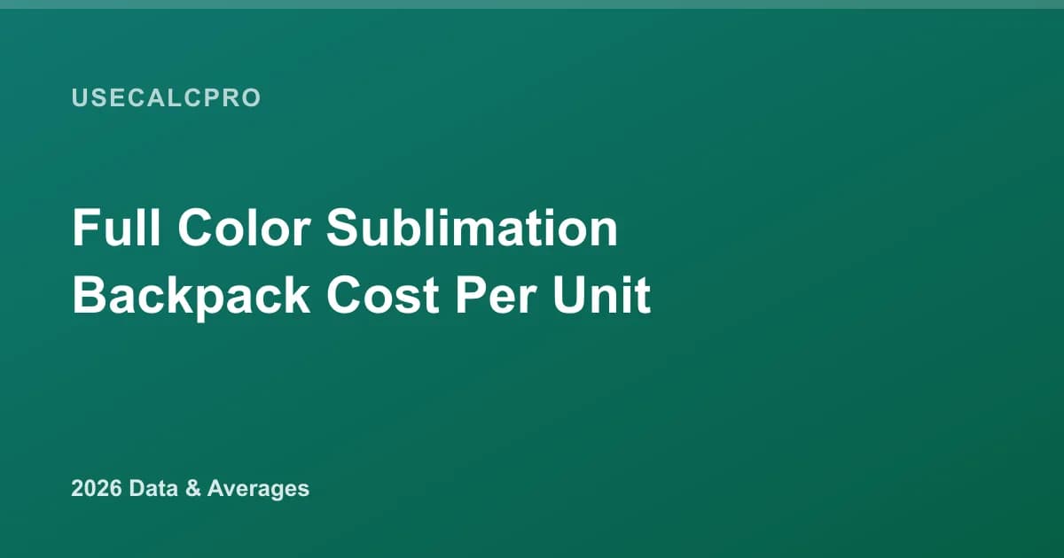 Full-Color Sublimation Backpack Cost Per Unit (2026): Real Session Data