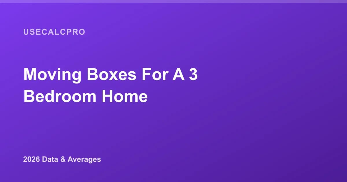 How Many Moving Boxes for a 3-Bedroom Home? (2026 Estimate)