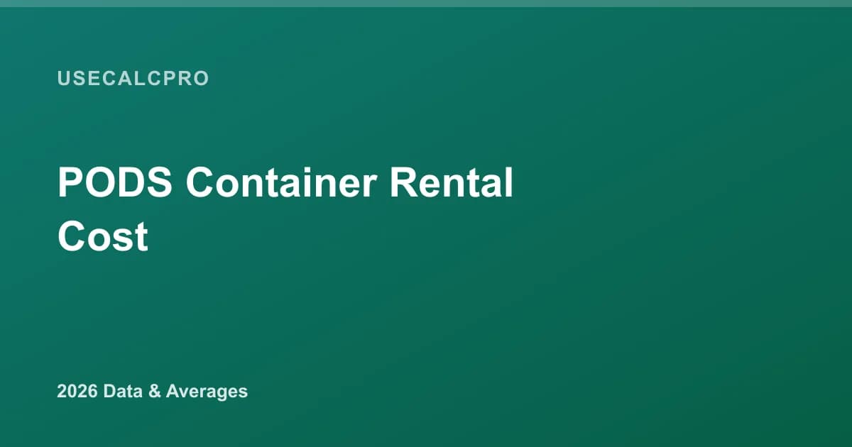 PODS Container Rental Cost (2026): Sizes, Local & Long-Distance Prices