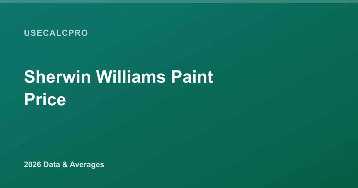 Sherwin-Williams Paint Price (2026): Cost Per Gallon by Product Line