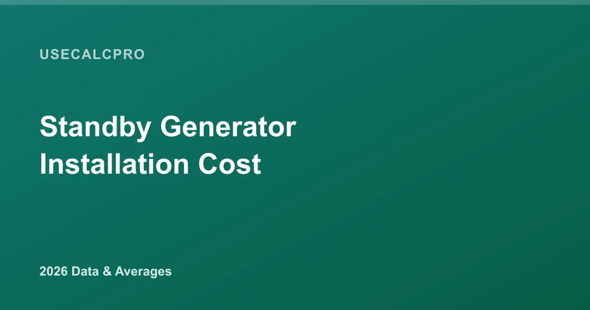 Standby Generator Installation Cost: 2026 Install-Only Breakdown