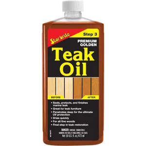 STAR BRITE Premium Golden Teak Oil 16 Oz- Sealer, Preserver, & Finish for Outdoor Teak & Other Fine Woods (085116PW)