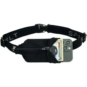 SPIbelt Running Belt Original for Women Men, Phone Holder for Running, Running Fanny Pack, Holder for Phone, Running Waist Pack, Adjustable Waist, [Fits All Phones]. Black with Black Zipper
