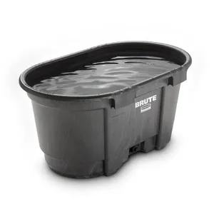 Rubbermaid Commercial Products Stock Tank 100-Gallons Structural Foam Heavy Duty Container for Livestock/Animal/Cattle Feed & Water Outdoor Homemade Pool/Hot Tub/Bathtub & Pet Cleaning/Dog Wash