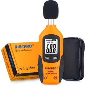 Decibel Meter, RISEPRO® Digital Sound Level Meter 30 – 130 dB Audio Noise Measure Device Backlight MAX/MIN, Data Hold Auto Power Off Dual Ranges HT-80A