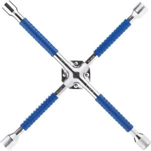 CARTMAN 18 Inch Universal Heavy Duty Lug Wrench Non Slip 4 Way Tire Iron Wrench