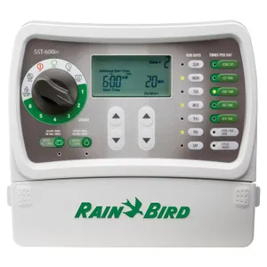 Rain Bird SST600IN Simple-to-Set Indoor Sprinkler/Irrigation System Timer/Controller, 6-Zone/Station (This New/Improved Model Replaces SST600I),Gray/Green
