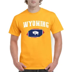 NIB Wyoming State Flag American Men Shirts T-Shirt Tee