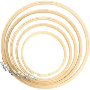 Similane 5 Pieces Embroidery Hoops Bamboo Circle Cross Stitch Hoop Ring 5 inch to 10 inch for Embroidery and Cross Stitch