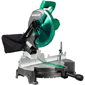 Metabo HPT 10-Inch Single Bevel Compound Miter Saw, 15-Amp Power Saw with Xact Cut Shadow Line, Precision Miter Angles, Single Bevel 0-45°, 40T TCT Miter Saw Blade, Lightweight Design, C10FCG2