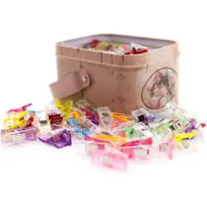 GDMINLO 100 Pack Multipurpose Sewing Clips for Quilting and Crafts with Tin Box, Assorted Colors