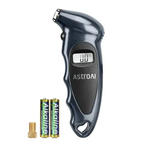 AstroAI Digital Tire Pressure Gauge 0-150PSI, Accurate in 0.1 Increments, Tire Gauge with Backlit LCD and Presta Valve Adaptor, 4 Units of Measurement for Car Truck Bicycle, Grey