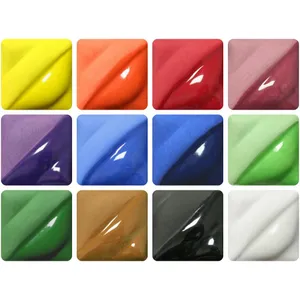 AMACO Velvet Underglazes 12-Count Set No. 4, 12 Assorted Colors in 2 oz. (59 mL) Jars, Cone 05-10 (V) Intermixable Liquid Ceramic Pottery Underglazes for Bisque and Wet/Unfired Clay