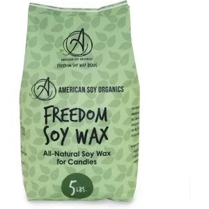 American Soy Organics Freedom Soy Wax Beads for Candle Making - Natural Candle Making Supplies - Paraffin-Free, Beeswax-Free Candle Wax for Container Candles, Tealights and Wax Melts, 5 lbs