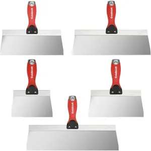 Goldblatt 5-Pieces Stainless Steel Taping Knives - 6'', 8'', 10'', 12'', 14'' Taping Knife Tools, Drywall Knife Set Perfect for Drywall Joint Taping, Finishing & Patching