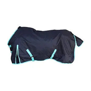 1200 Denier Horse RAIN Sheet (Waterproof/Breathable & Wind Proof Turnout Sheet) Horse Breathable RAINSHEET (Black-Turquoise, 78)