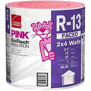 Owens Corning R-13 Pink Kraft Faced Fiberglass Insulation Roll 15 in. x 32 ft. (3)