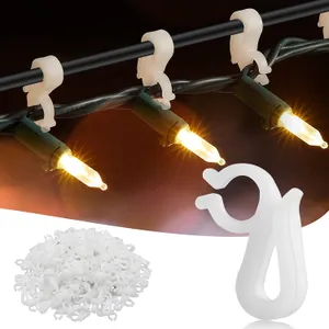 Brightown Christmas Light Clips Outdoor, 200 Pack Mini Gutter & Shingle Clips for Hanging C9 C7 Christmas String Lights, Roofline, House, Yard, Eaves, Holiday Decorations