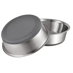 PEGGY11 Nonslip Stainless Steel Dog Bowls, 7.6 US Cup, 2 Count