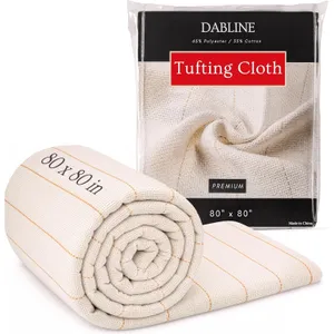 DABLINE 80" x 80" Large Overlocking Primary Tufting Cloth for Rug Tufting with Marked Lines, Monks Cloth for Punch Needle 6.6x6.6 feet