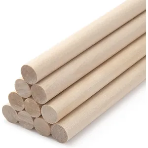 Wooden Dowel Rods Wood Dowels, 10PCS 1/2 x 12 Round Wooden Sticks for Crafts, Macrame Dowels, Unfinished Hardwood Sticks for Crafting, Arts and DIYers, Tiered Cake Support and Wedding Ribbon Wands