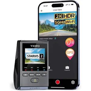 VIOFO Dash Cam A119 Mini 2, STARVIS 2 Sensor, 2K 60fps/HDR 30fps Voice Control Car Dash Camera with 5GHz Wi-Fi GPS, Night Vision 2.0, 24H Parking Mode, Supercapacitor (SD Card Not Included)