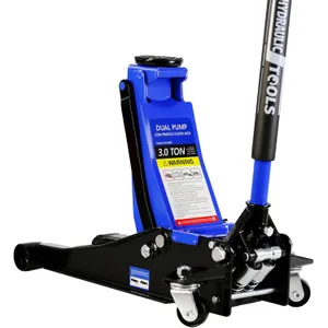 3 Ton Low Profile Floor Jack, Professional Low Profile Hydraulic Jack, Heavy Duty Steel Racing Floor Jack with Dual Piston Quick Lift Pump, 3 Ton (6,600 lb) Capacity, Lift Range 3.3"-18.5"