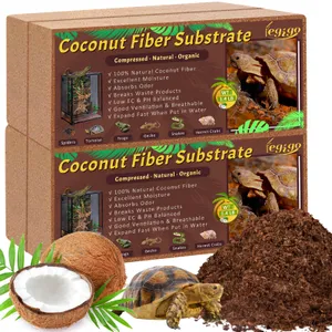 Legigo 4 Pack Coconut Fiber Substrate, Natural Coco Coir Bedding for Reptiles Turtles, Tortoises, Snake, Hermit Crab, Gecko, Lizard, Bioactive Terrarium Soil for Humidity Control and Plant Substrate