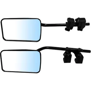 Towing Mirrors 1Pair Universal Clip on Towing Mirror External Mirror Extensions Clamp-on Tow Mirror for Caravan Car Truck Trailer 360° Rotation Adjustable