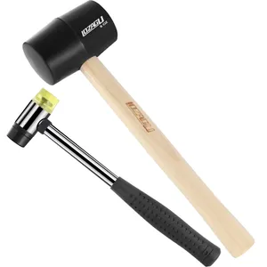 2-Pack Rubber Mallet Hammer Set, 8oz & 25mm Small Rubber Mallet Hammer Tool, Rubber Mallet for Flooring, Tent Stakes, Woodworking, Camping, Crafts, Jewelry Wood Rubber., LOZ-M0825
