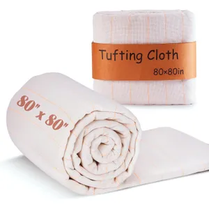 BESGEER 80" × 80" Tufting Cloth with Marked Lines - Monks Cloth for Rug tufting kit, Primary Tufting Cloth for Cut and Loop Pile Tufting Guns, Rug-Punch