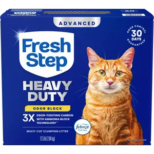 Fresh Step Heavy Duty Odor Block Advanced Multi Cat Clumping Litter with Febreze, 17.5 lb (Package May Vary)