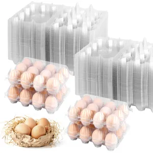 100 Pack 12 Count Plastic Egg Cartons - Bulk Cheap Clear Reusable Egg Containers for Chicken Eggs, Dozen Egg Storage Solutions.