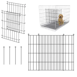 Dog Crate Divider Panel 2-Pack, 16.92" H x 11.81-20.86" W, Glossy Black | Fits many wire crates, measure interior & door opening first, 16.92"H x 11.81-20.86"W glossy black metal (Crate NOT Included)