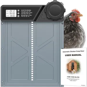 Large Size Automatic Chicken Coop Door Battery Powered Auto Chicken Door Opener, Timer Modes for Safe and Convenient Chicken Keeping with Intelligent Obstacle Sensors, 14.2" H x 10.83" L